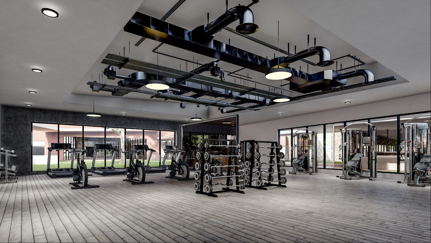 Gimnasio techado, equipado y climatizaado, Senderos del Arroyo