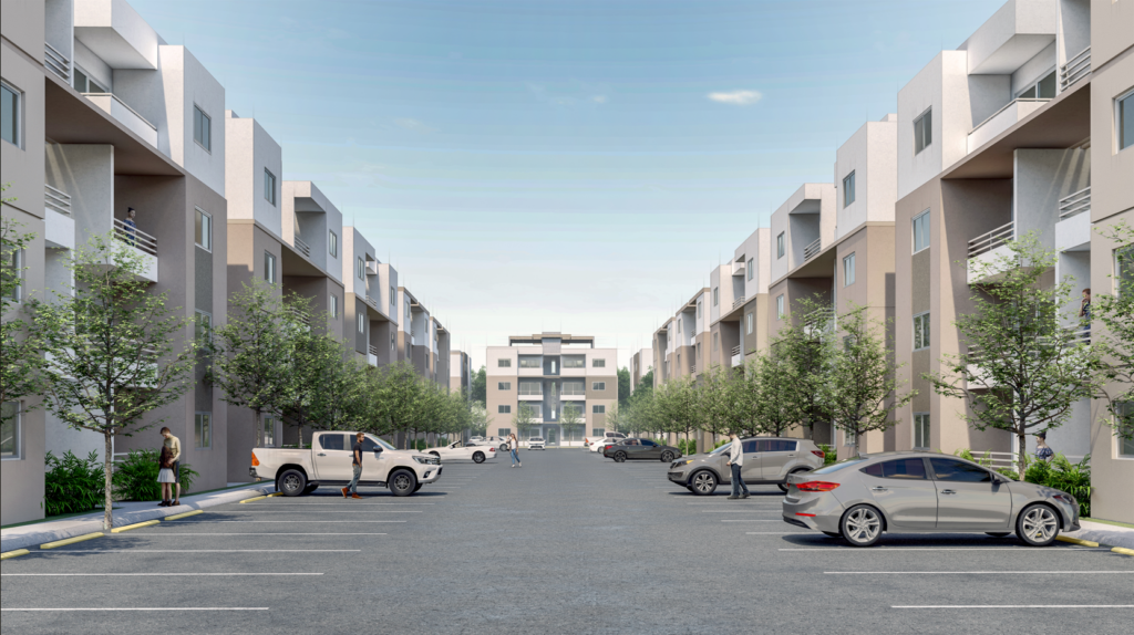 Area interior proyecto residencial Terrazas del Arroyo